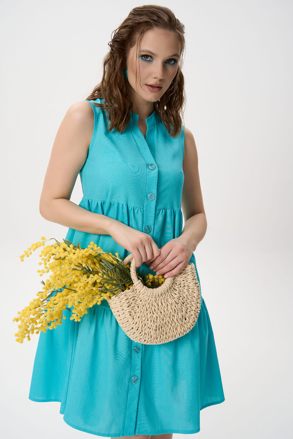 Сарафан Жаркое лето (бирюзовый) - Эльза фото 6