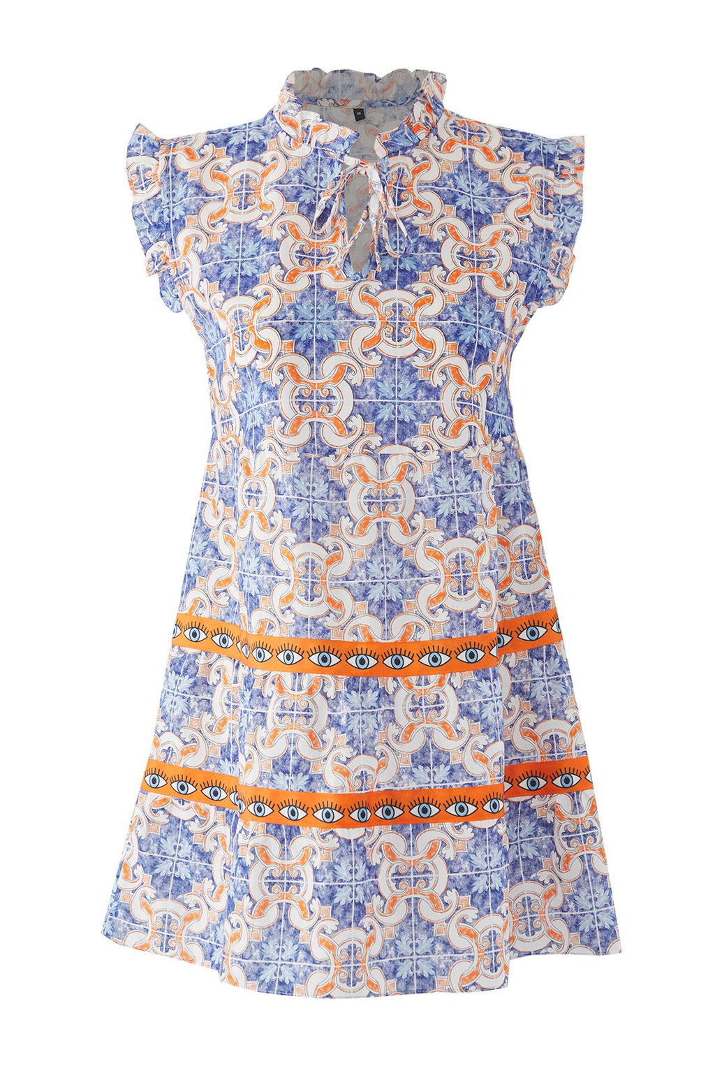 Cini Desenli Dokuma Seritli %100 Pamuk Plaj Mini Elbise TBESS25EL00140 - Trendyolmilla фото 5