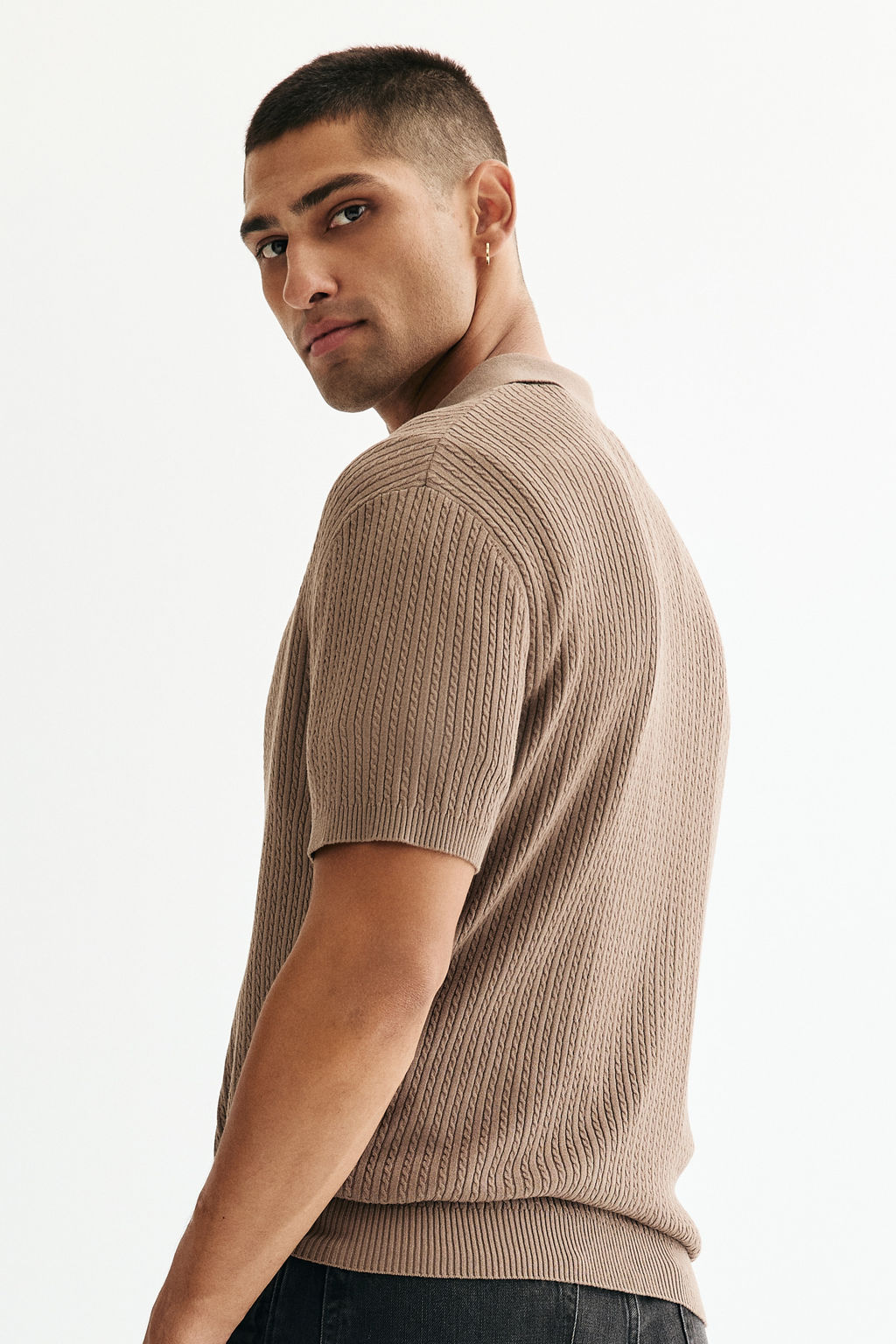 Polo en punto trenzado Regular Fit - H&m фото 5
