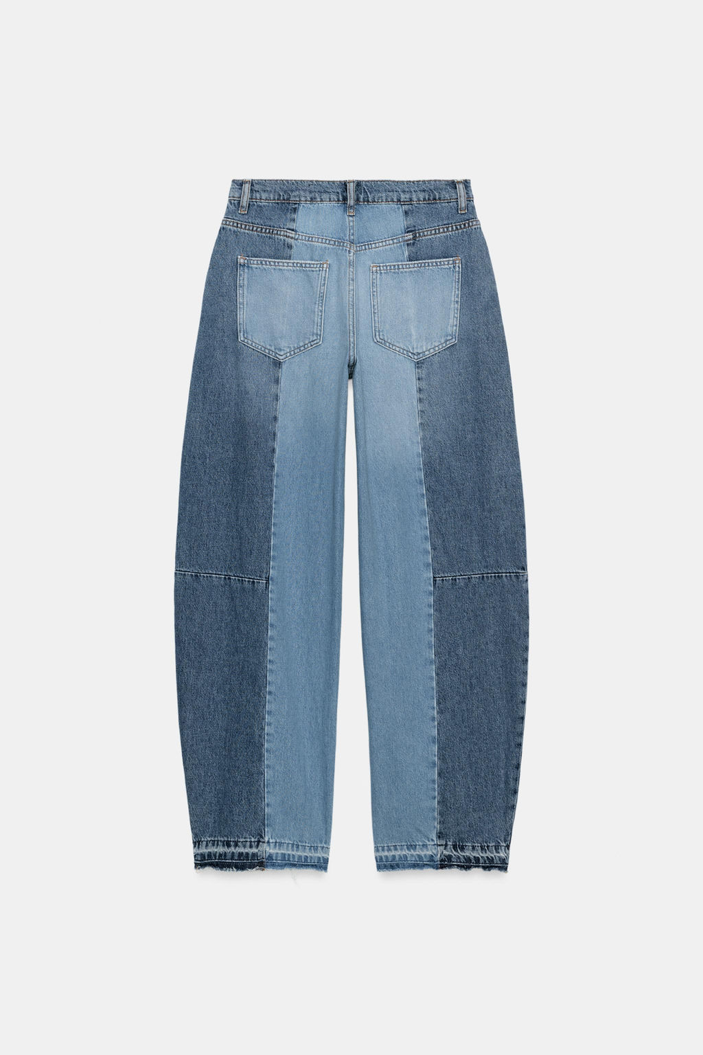 JEANS ZW COLLECTION BARREL PATCHWORK TIRO MEDIO / Azul - Zara фото 6