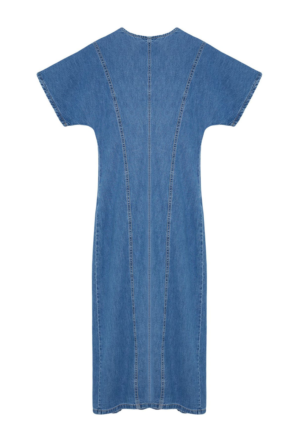 Mavi Dikis Detayl? V Yaka Maxi Denim Elbise TWOAW25EL00088 - Trendyolmilla фото 7