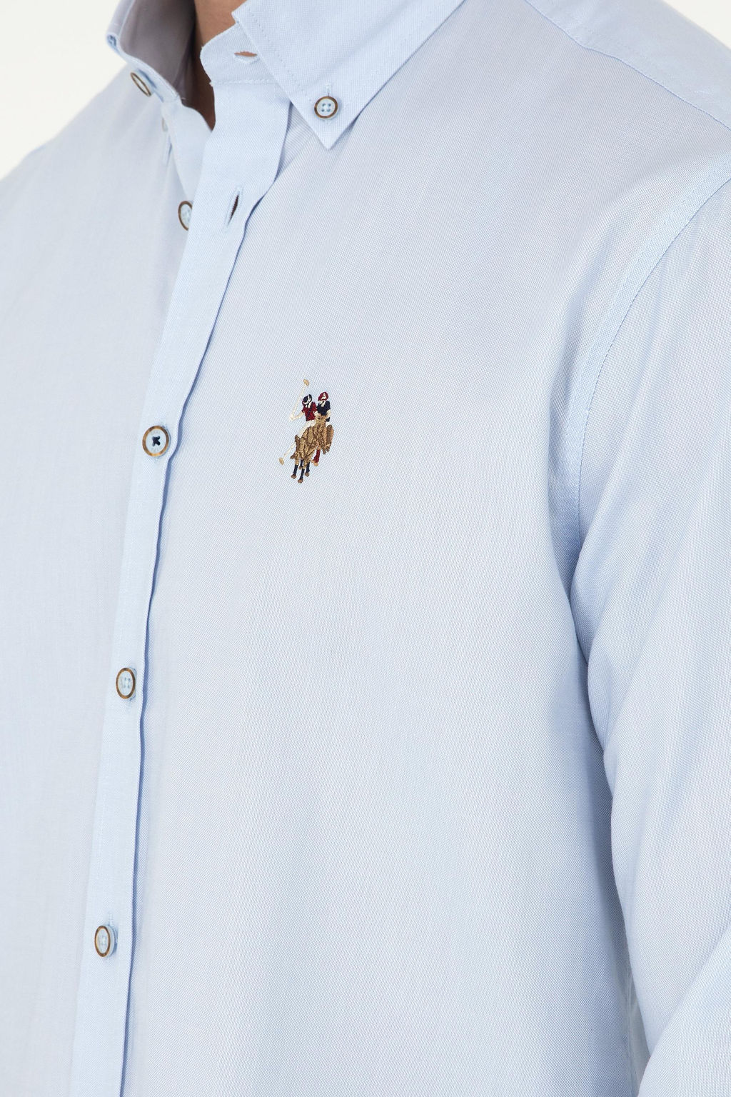 Мужская голубая базовая рубашка с длинным рукавом Неожиданная скидка в корзине - U.s. polo assn фото 7