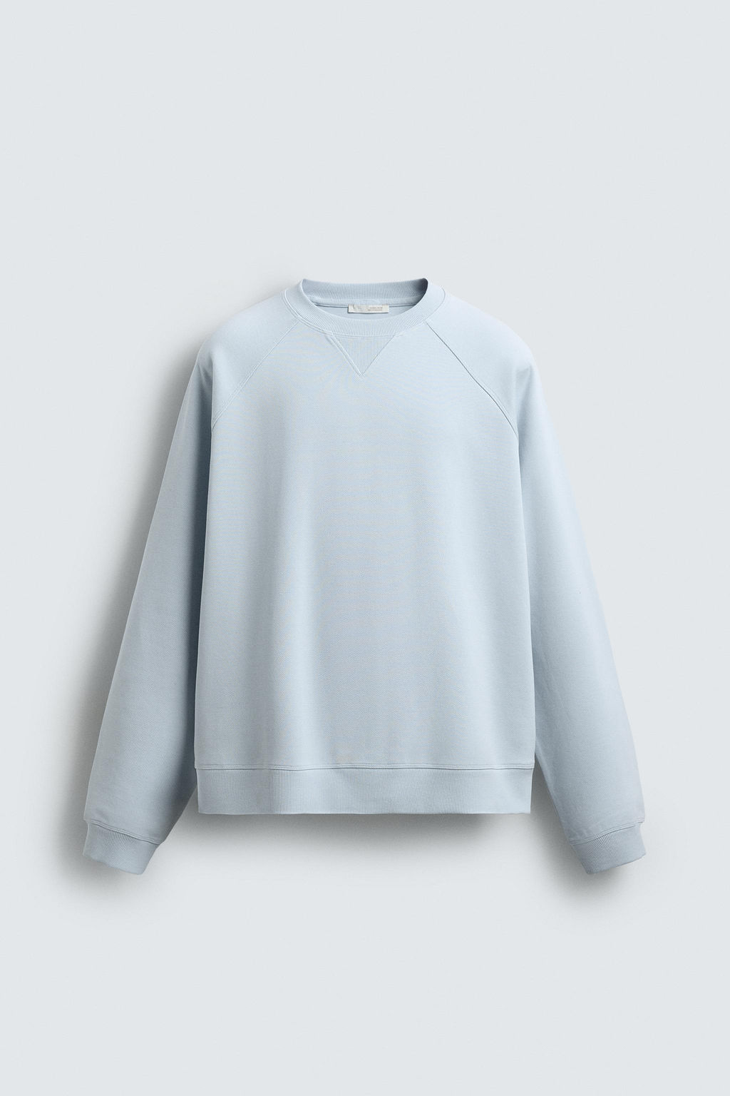 SUDADERA LAVADA ESTRUCTURA PIQU? / Celeste - Zara фото 7