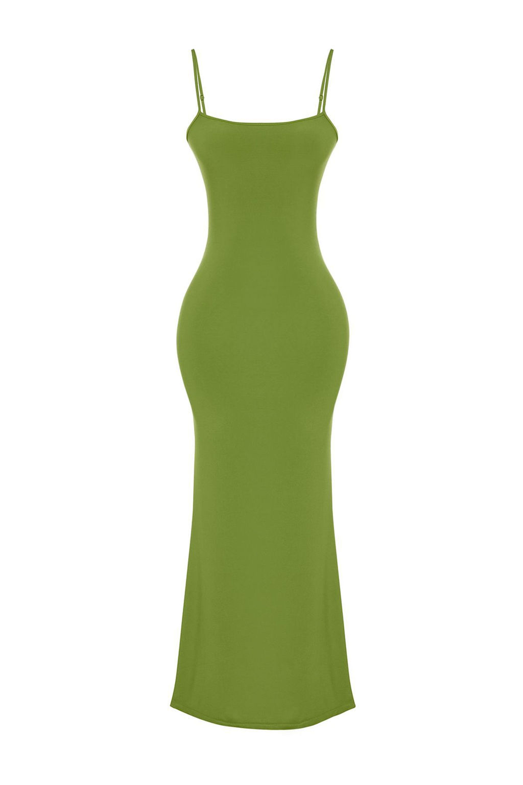 TRENDYOLMILLA Kahverengi Fitted/Vucuda Oturan Ask?l? Maxi Esnek Orme Kalem Elbise TWOSS23EL02435  фото 67