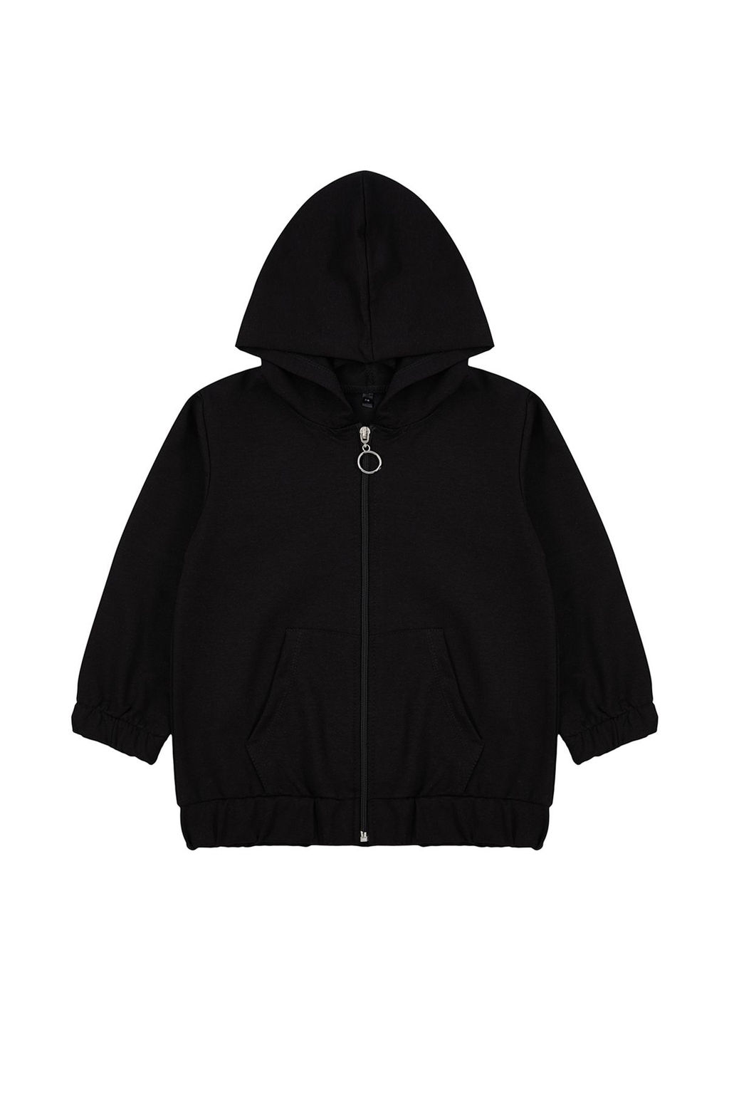 Siyah Melanj Unisex Kapusonlu Pamuklu Fermuarl? Orme H?rka TKDAW25HI00001