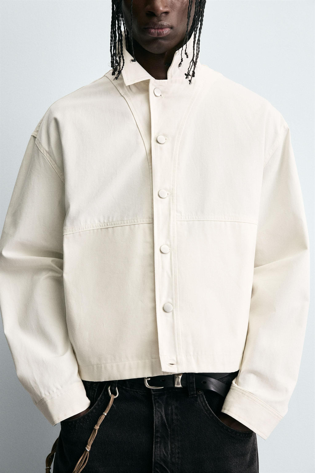 TEXTURED CROPPED FIT OVERSHIRT - Zara фото 6
