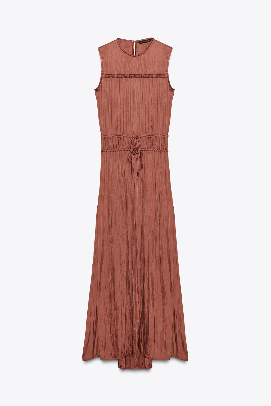 SATIN MIDI DRESS WITH BACK FRILL - Zara фото 7