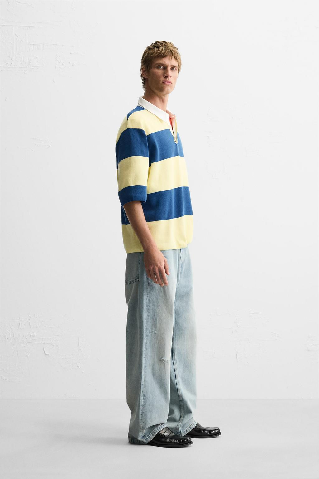 STRIPED KNIT POLO SHIRT - Zara фото 13