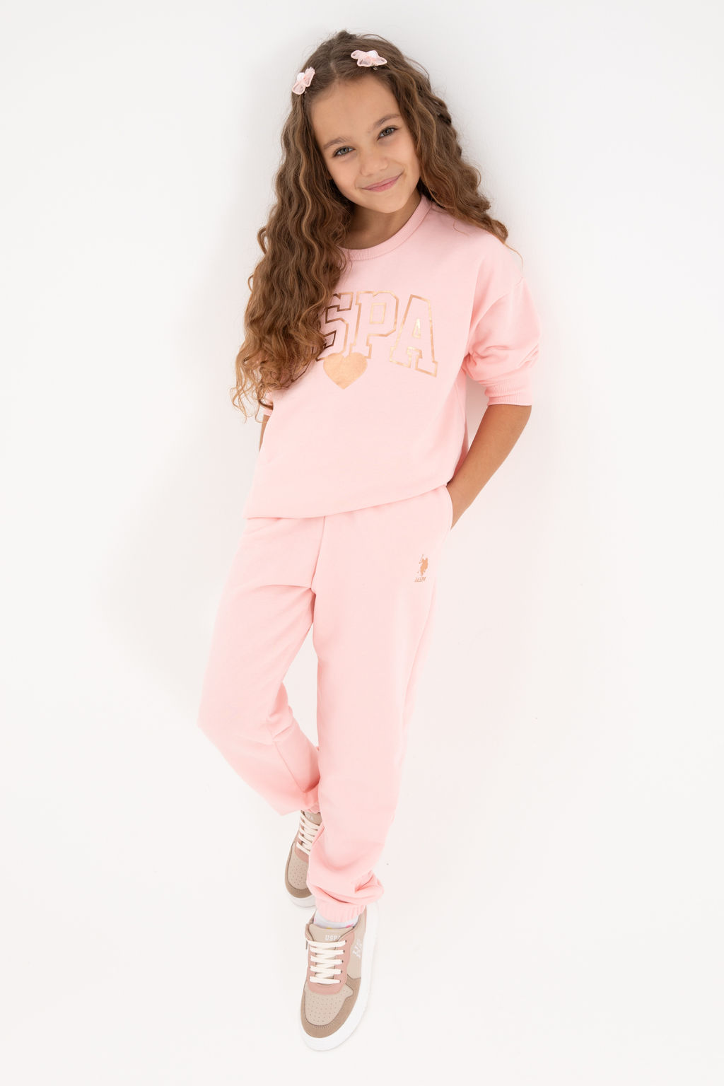 K_z _ocuk A__k Pembe Parlak Bask_l_ E_ofman Tak_m_ Sepette S_rpriz _ndirim - U.s. polo assn фото 16