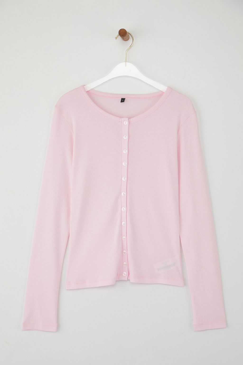 Teen Pembe Dugmeli Vucuda Oturan Esnek Orme Bluz | TWOAW26BZ00007 - Trendyolmilla фото 5