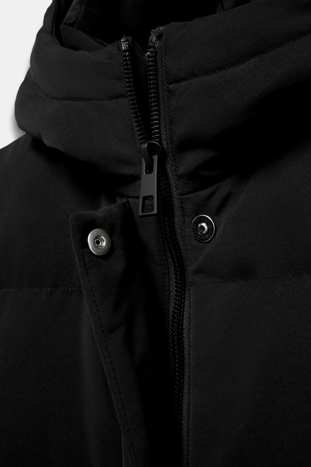ANORAK ACOLCHADO EXTRA LARGO 60% PLUM?N 40% PLUMA CAPUCHA WATER REPELLENT WINDPROOF / Negro - Zara фото 13