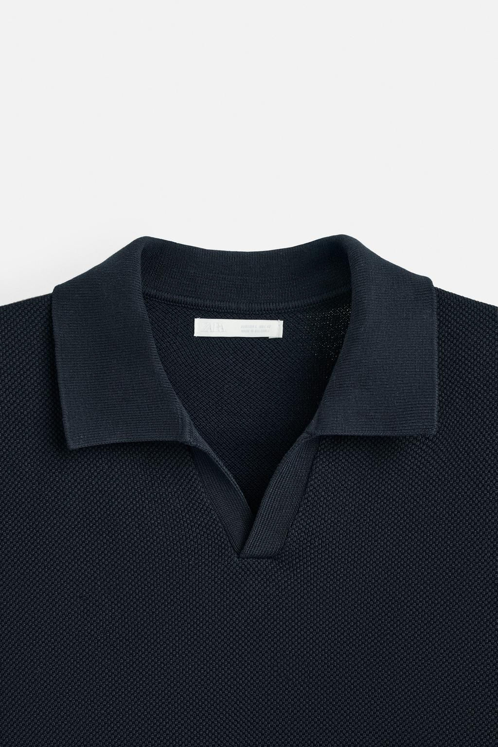 TEXTURED KNIT POLO SHIRT - Zara фото 36