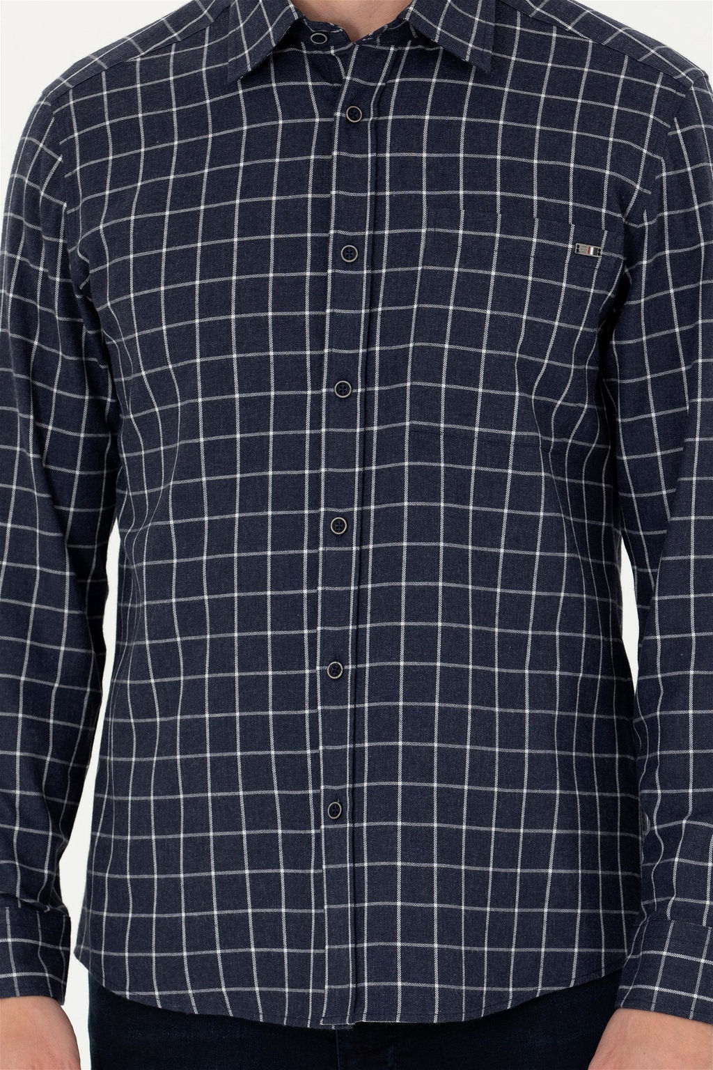 U. S. Polo Assn Мужская темно-синяя рубашка с длинным рукавом - U.s. polo assn фото 13