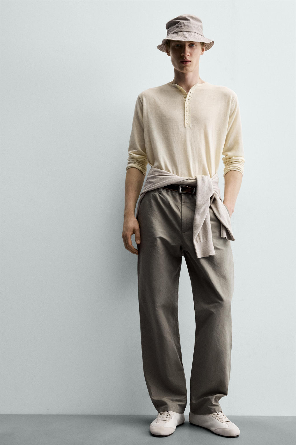 PANTAL?N RELAXED FIT TRABILLA / Verde gris - Zara фото 6
