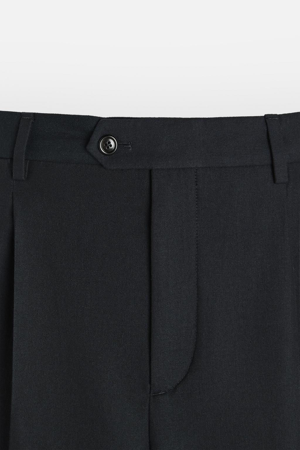 COTTON/WOOL PLEATED TROUSERS - Zara фото 17