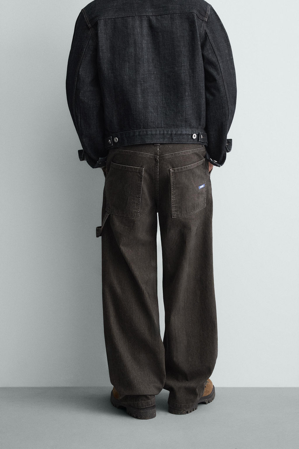 RELAXED FIT FLOCKED STRIPED TROUSERS - Zara фото 13