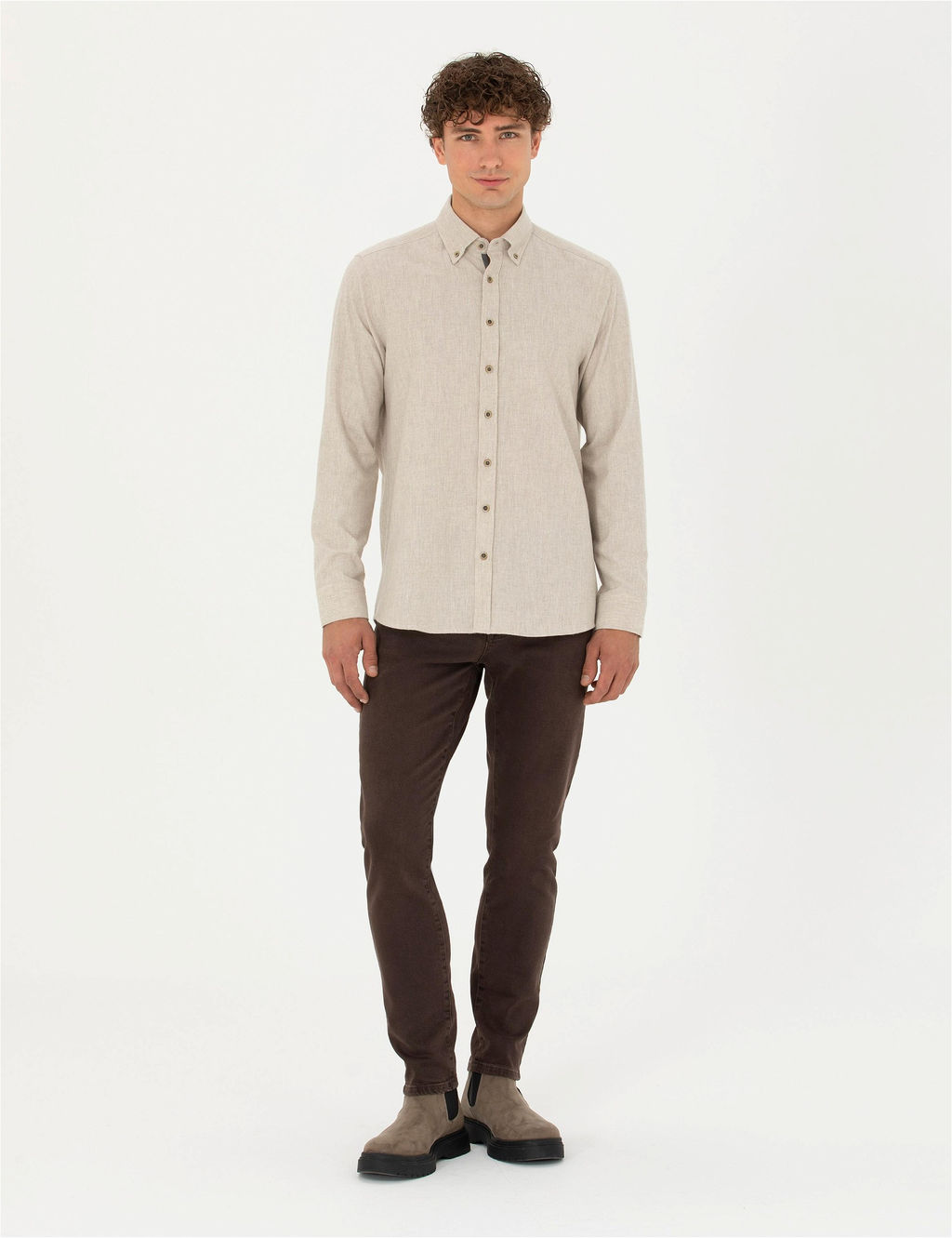 Bej Regular Fit Uzun Kollu G_mlek - Pierre cardin фото 4