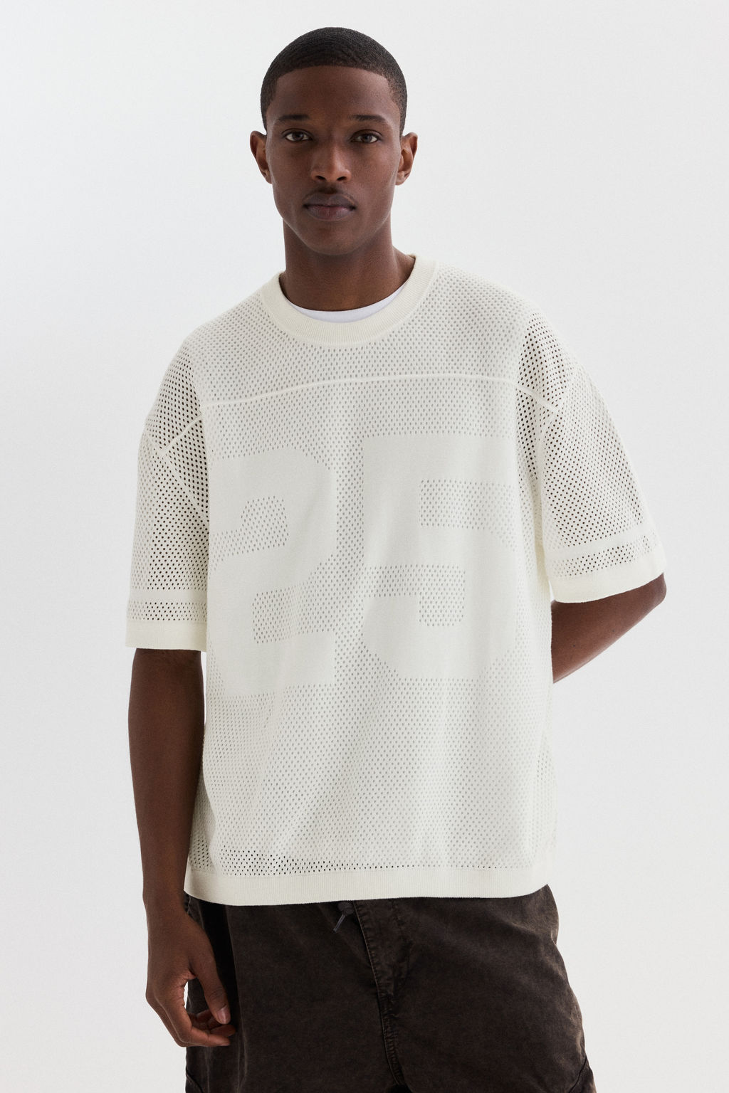 Camiseta de malla Boxy Relaxed Fit - H&m фото 3