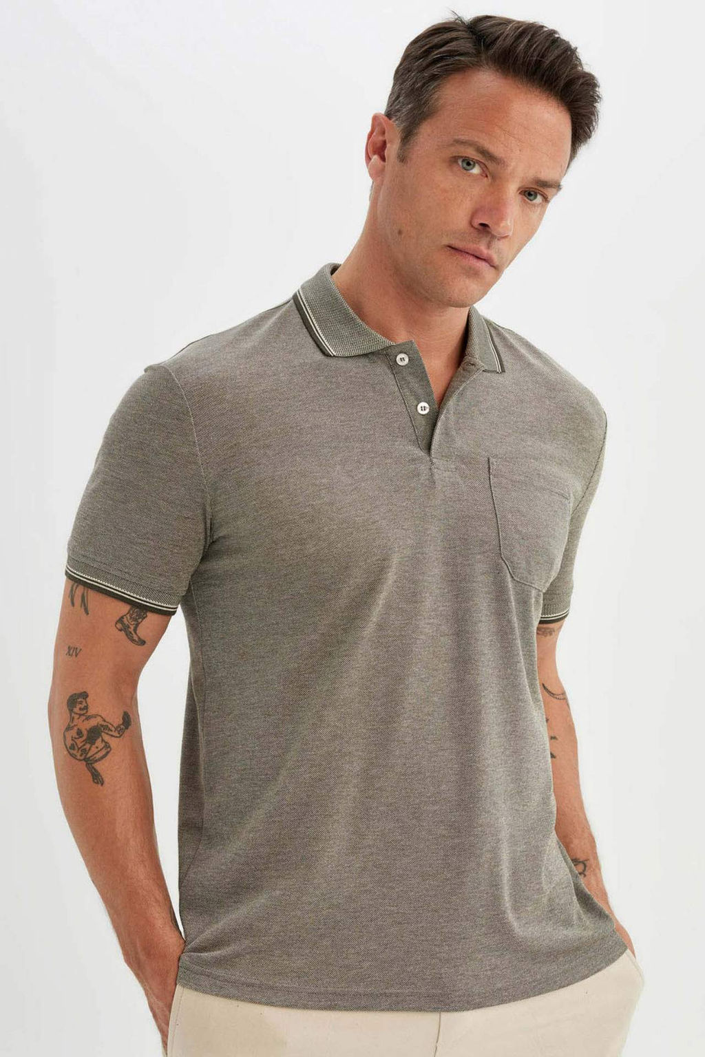 New Regular Fit K?sa Kollu Basic Duz Polo Tisort - Defacto фото 3