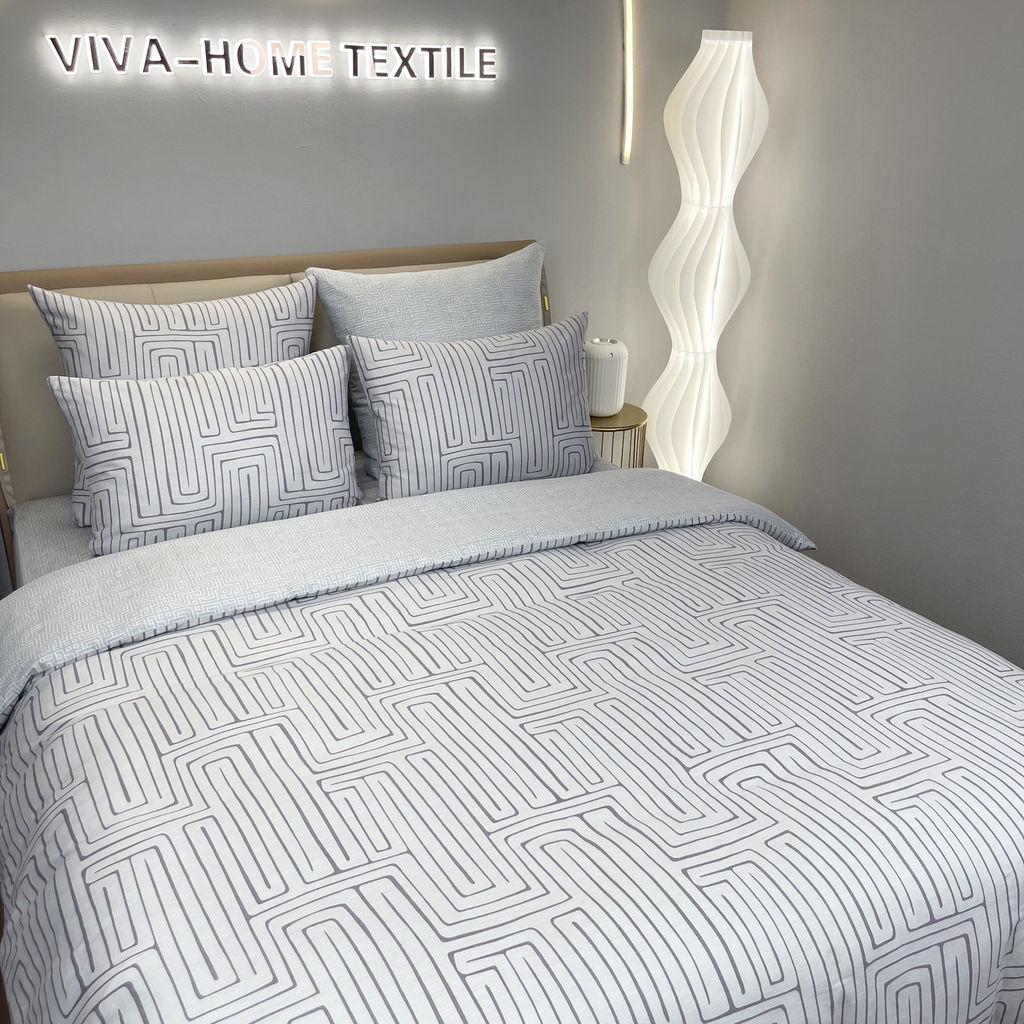 Комплект постельного белья Люкс Сатин 100% хлопок на резинке AR375 140*200*25 Евро 4 Наволочки