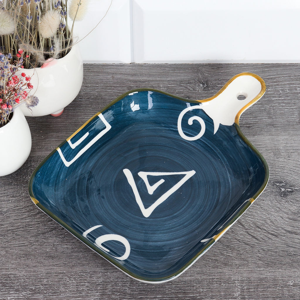 Блюдо 23,5*17*4 см с ручкой фарфор арт. GDE-26 (733738)