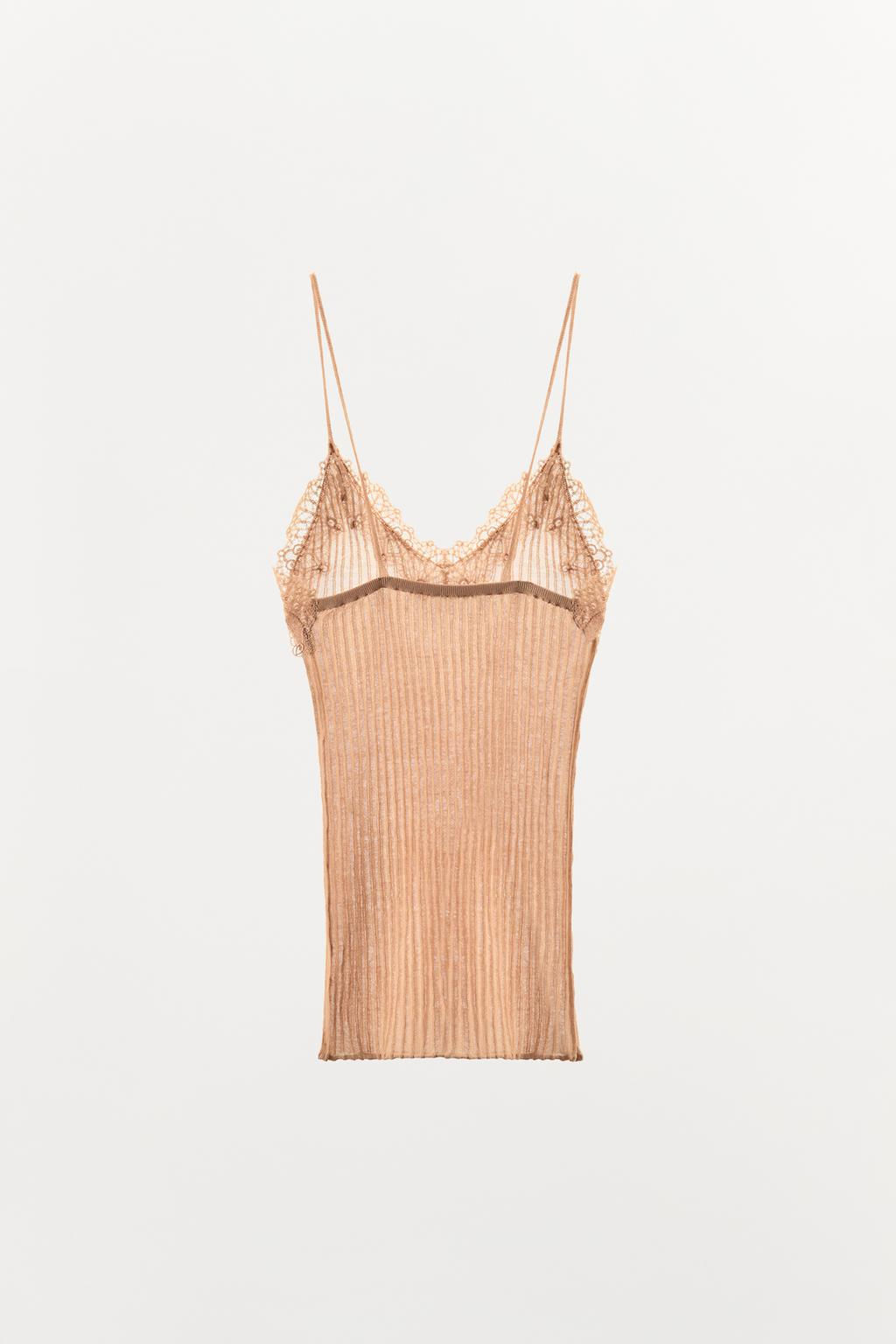 FINE KNIT LACE TOP - Zara фото 4