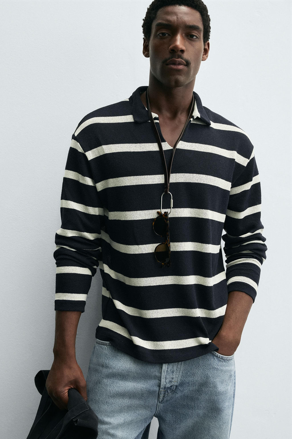 STRIPED JACQUARD POLO SHIRT - Zara фото 6