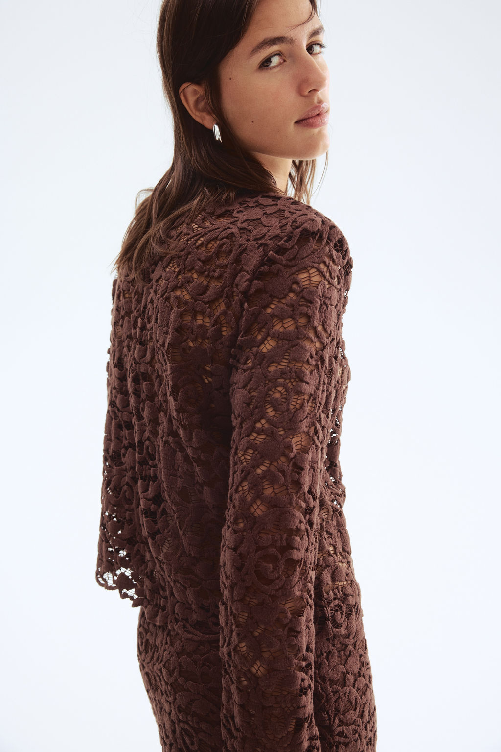 Blusa de encaje con hombreras - H&m фото 5