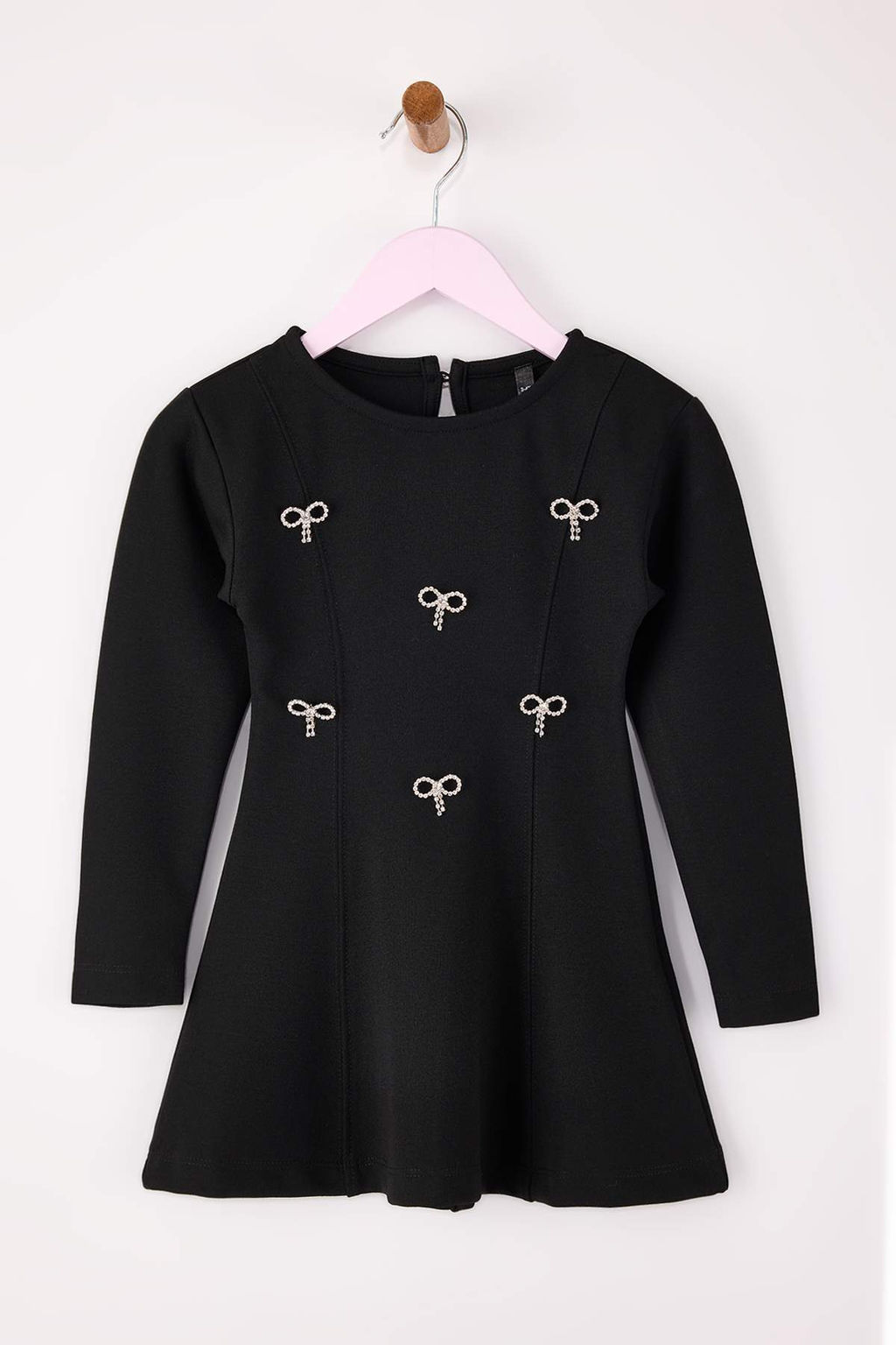 Siyah Fiyonk Detayl? Maxi Boy K?z Cocuk Dokuma Y?lbas? Elbisesi TKDAW26EL00012 - Trendyolmilla фото 2