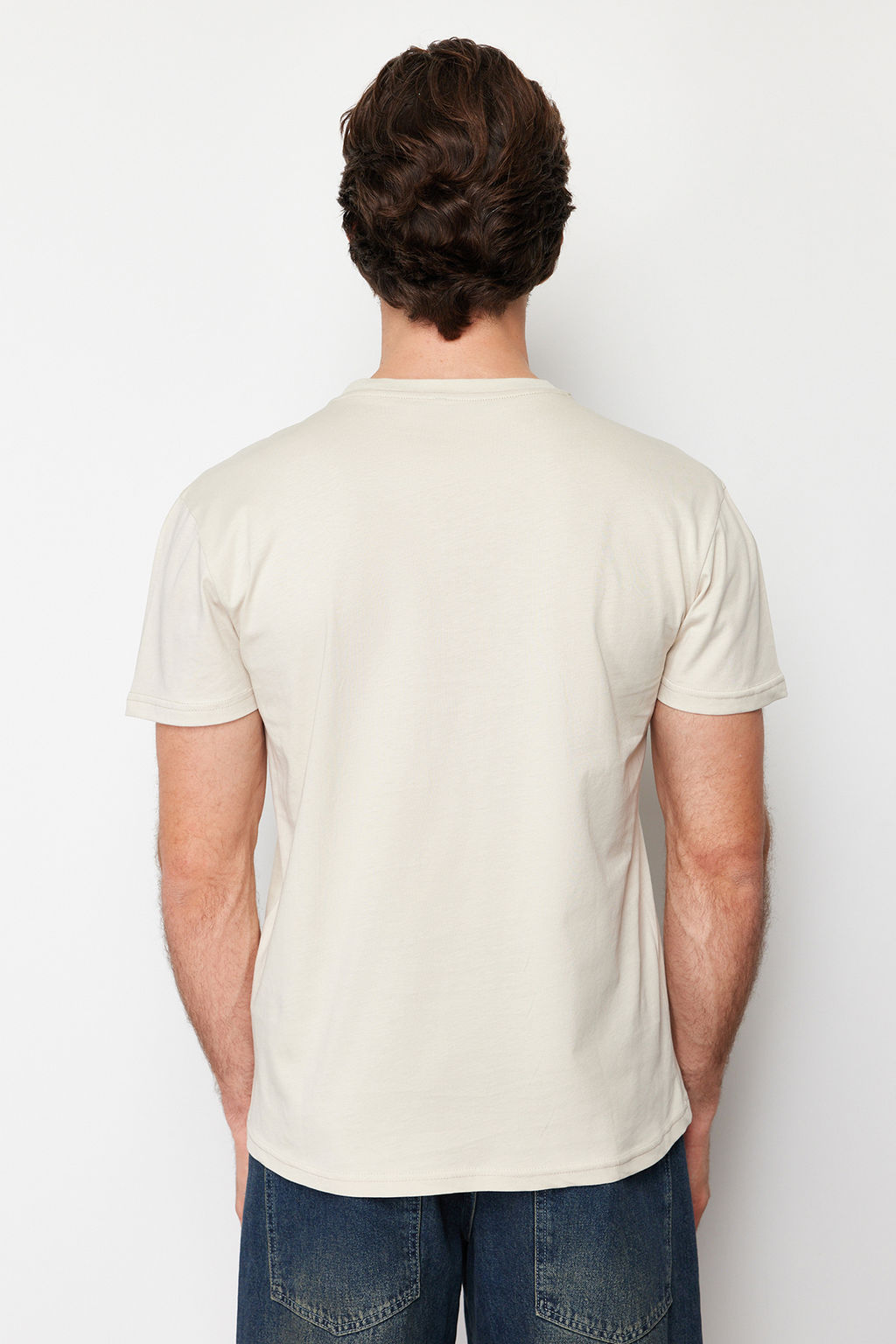 TRENDYOL MAN Tas Regular/Normal Bisiklet Yaka K?sa Kollu Cizgili Bask?l? %100 Pamuklu T-shirt TMNSS24TS00059 - Trendyolmilla фото 14