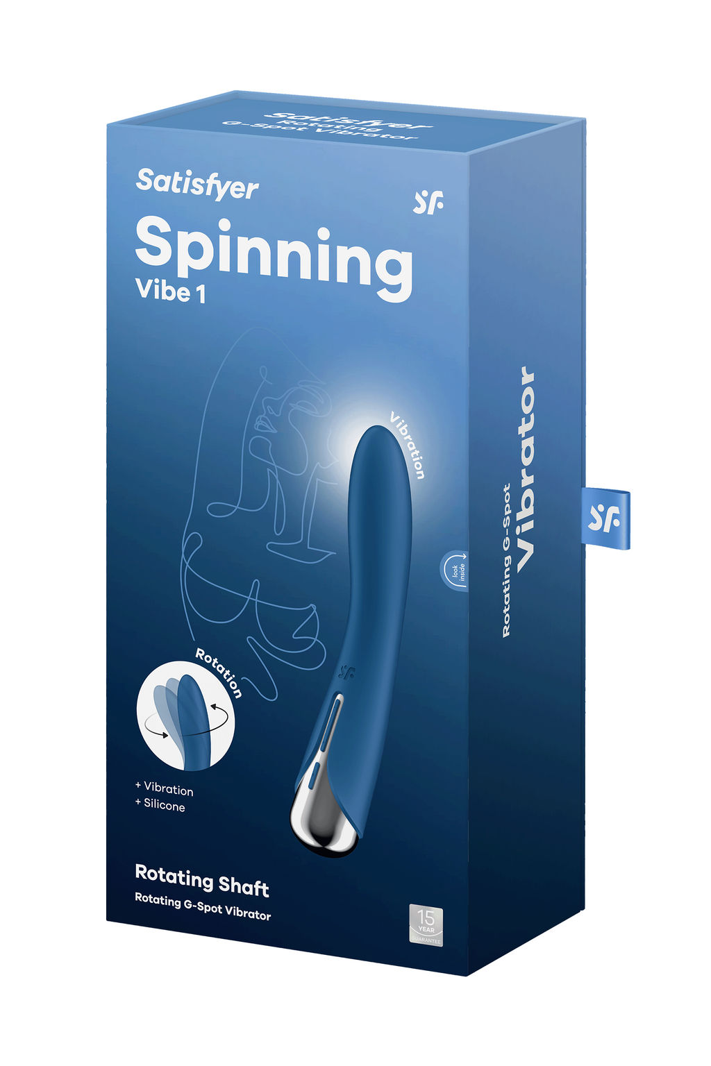 Вибратор для точки G с ротацией Satisfyer Spinning Vibe 1, силикон, синий, 17,8 см