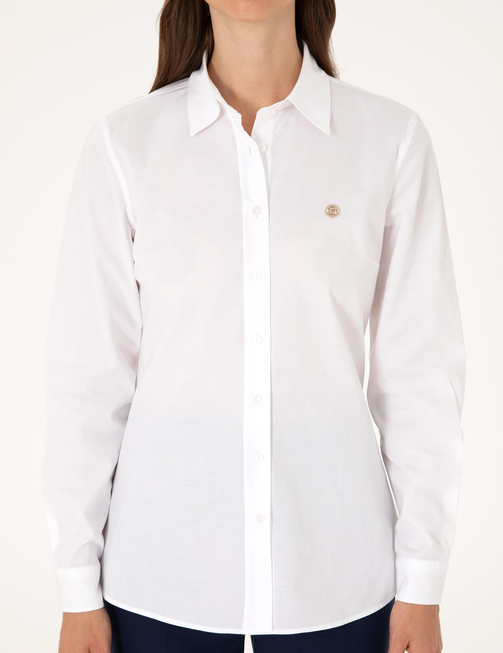 Beyaz Slim Fit Uzun Kollu G_mlek