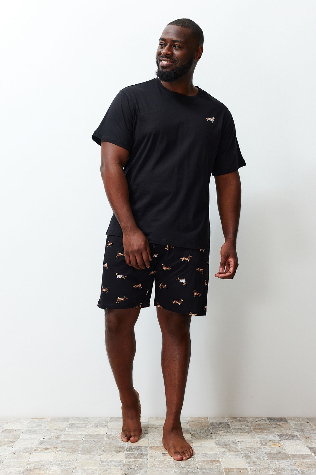 TRENDYOL MAN Yesil Regular Fit Bask?l? Orme Sortlu Buyuk Beden Pijama Tak?m? TMNSS24AI00000 - Trendyolmilla фото 8
