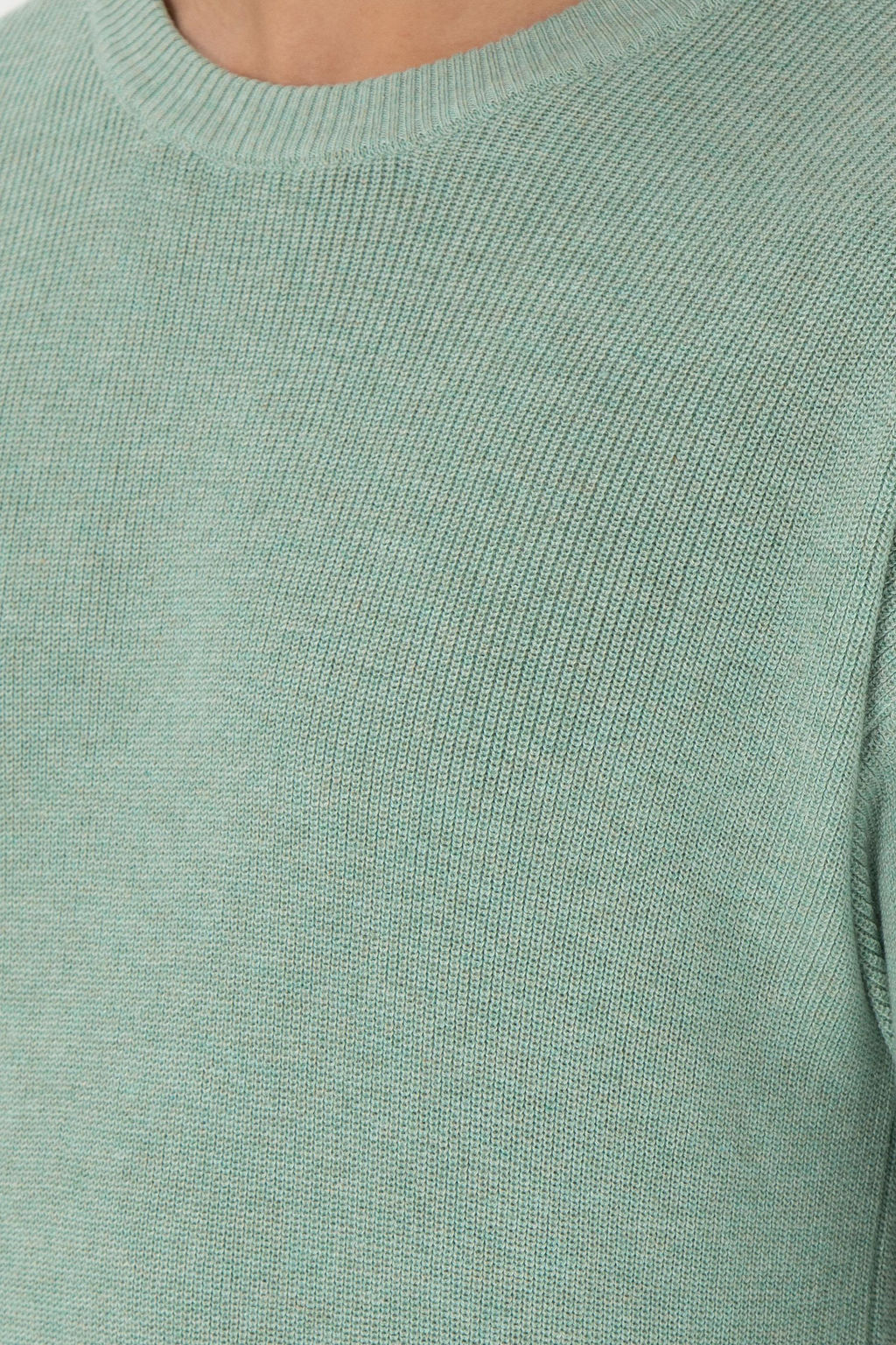 Erkek Regular Fit Bisiklet Yaka Ye_il Melanj Basic Kazak - U.s. polo assn фото 7