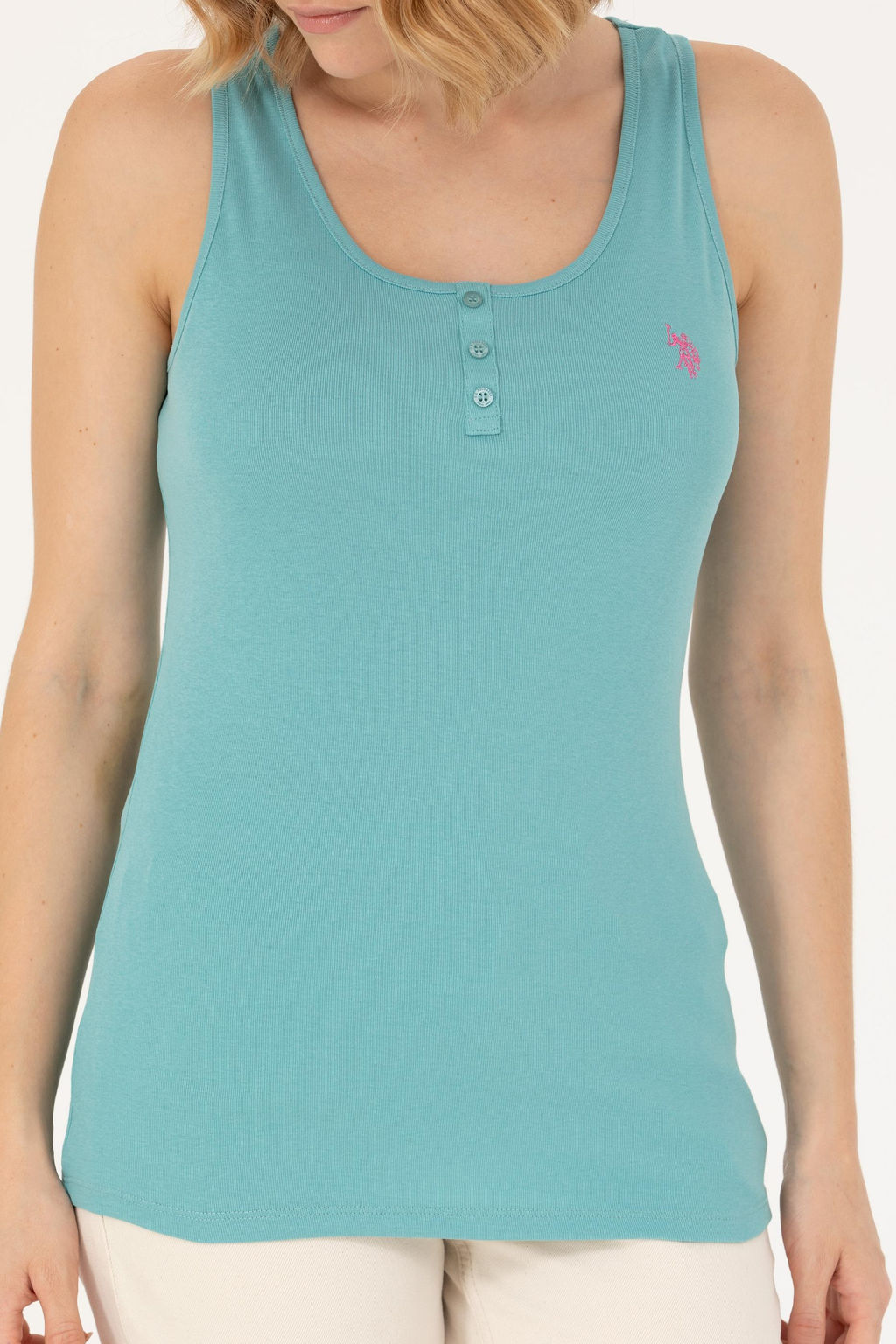 Женская мятная базовая футболка - U.s. polo assn фото 13