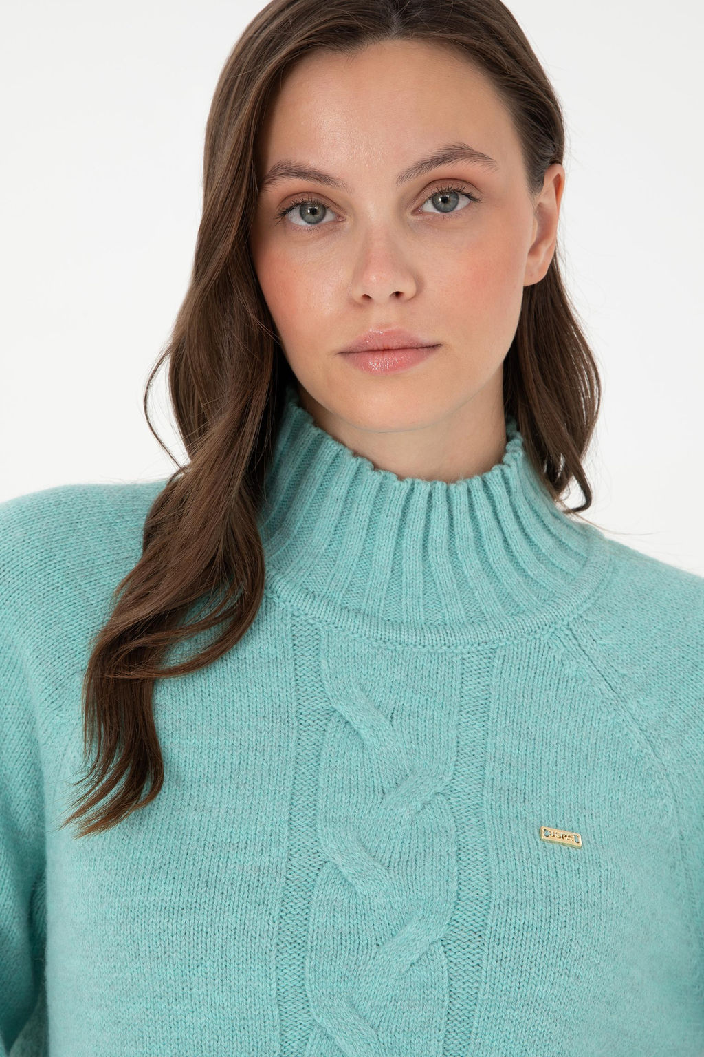 Женский свитер с водолазкой цвета морской волны Неожиданная скидка в корзине - U.s. polo assn фото 2