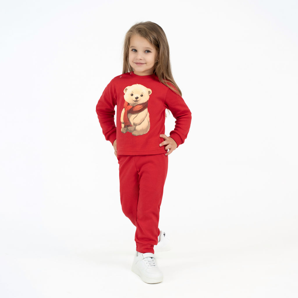 Комплект ясельный красный мишка КМ-1413 (74, 48)