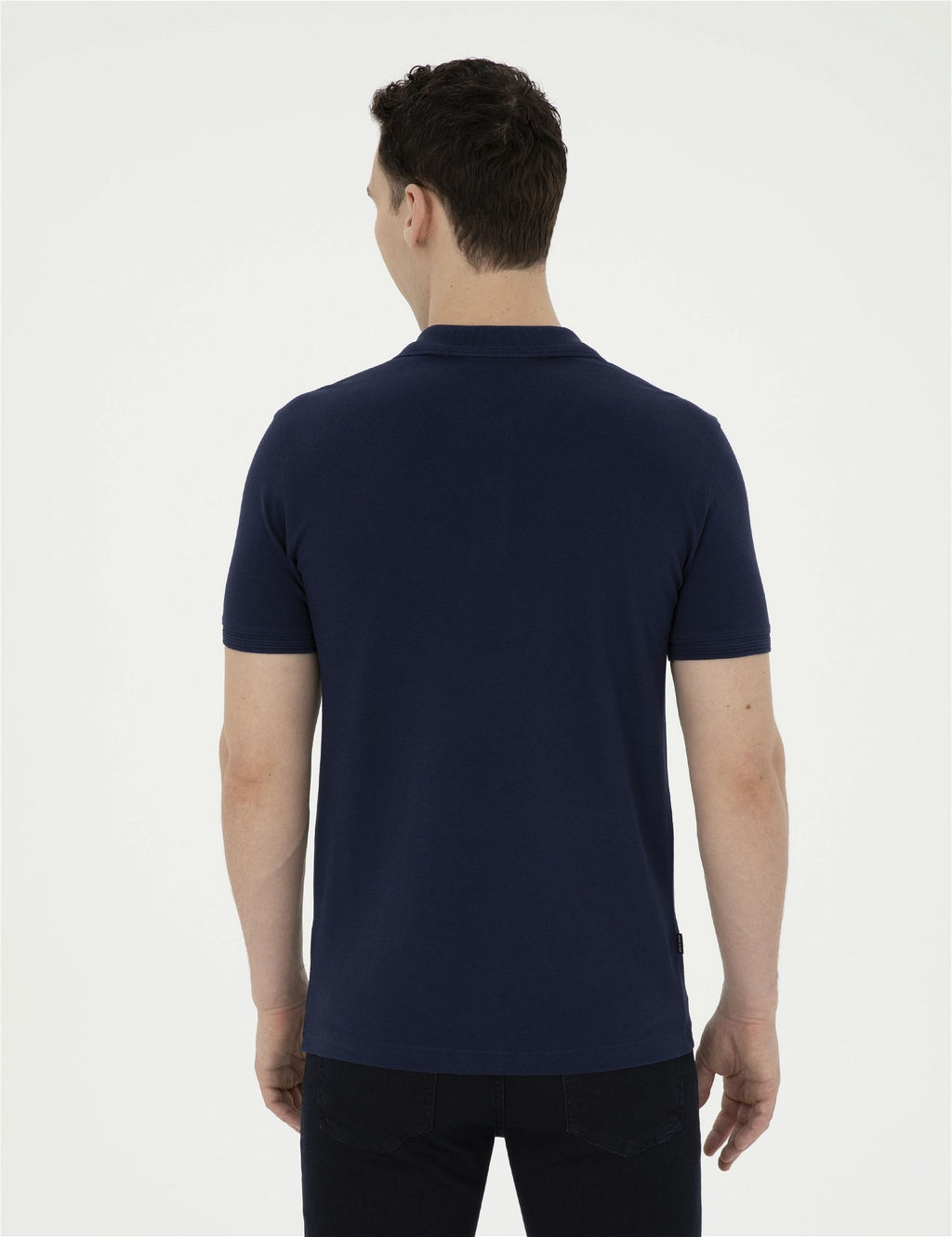 Lacivert Slim Fit Basic Ti__rt