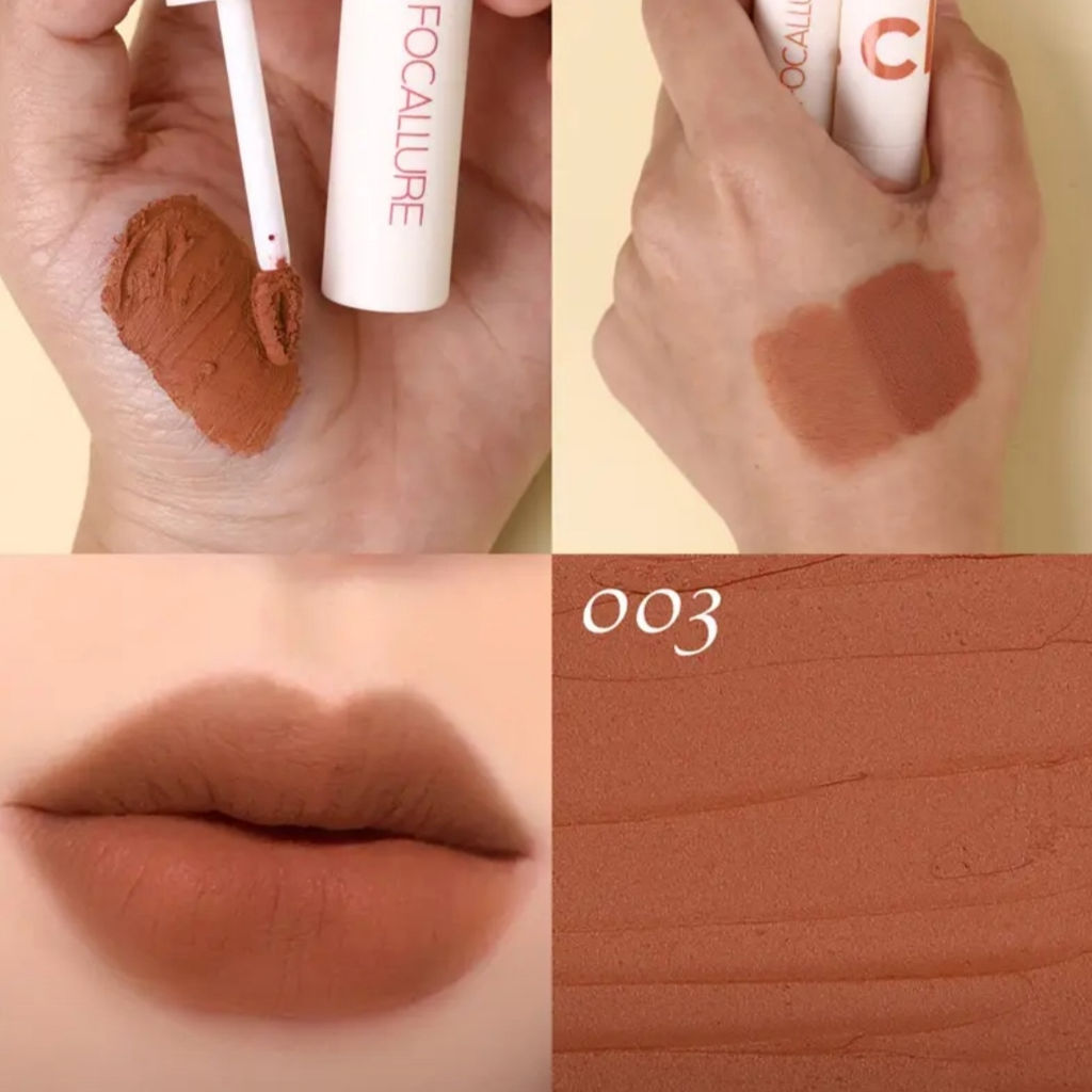 FOCALLURE Помада для губ жидкая суперстойкая Clay Pillowy тон 003 натуральный, 2 г  фото 9