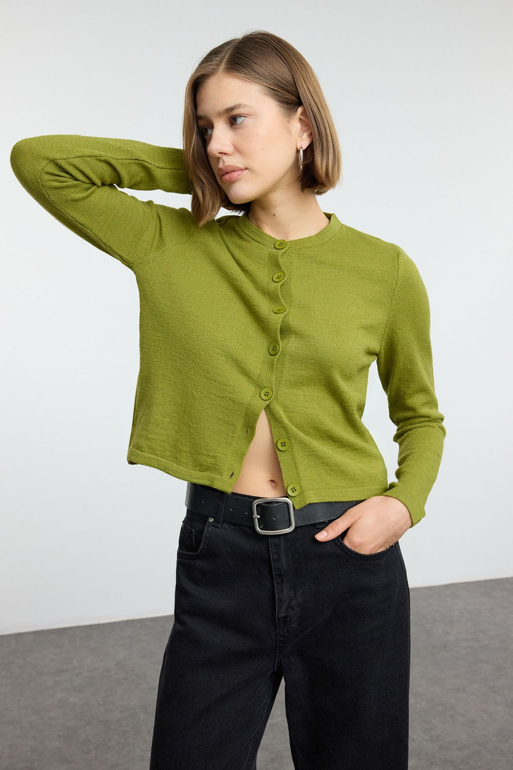 Yesil Yunlu Ceket Gorunumlu Triko H?rka TWOAW25HI00049