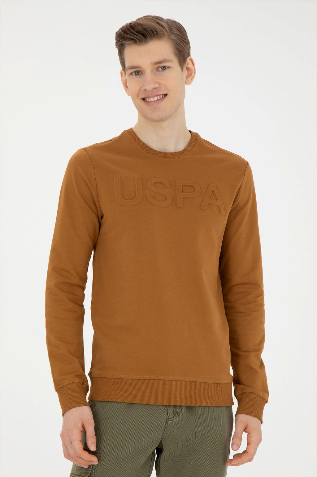 U. S. Polo Assn / Мужской базовый свитшот кокосового цвета - U.s. polo assn фото 3