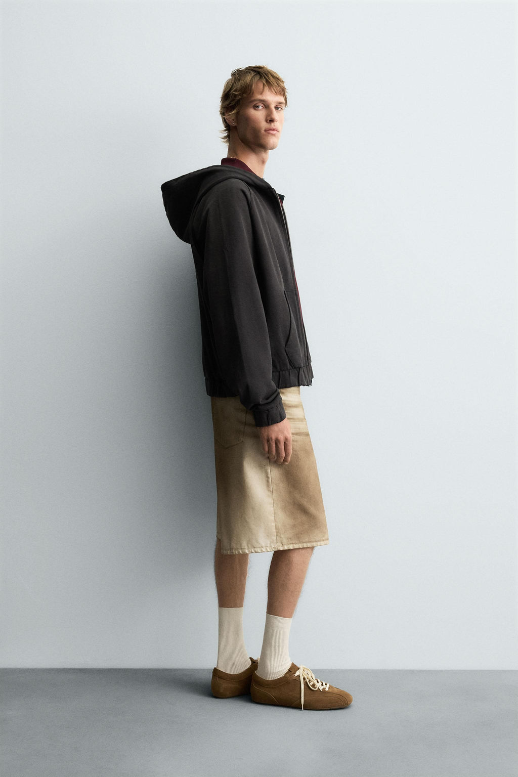 FADED PRINT BAGGY FIT BERMUDA SHORTS - Zara фото 4