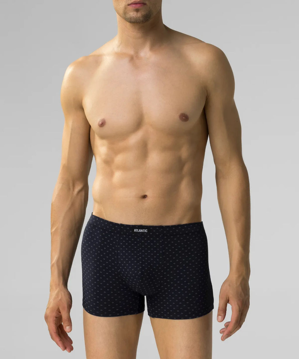 ATLANTIC 3MH-197 Трусы шорты Three Prints - набор 3 шт. голубой + темно-синий + каберне  фото 2