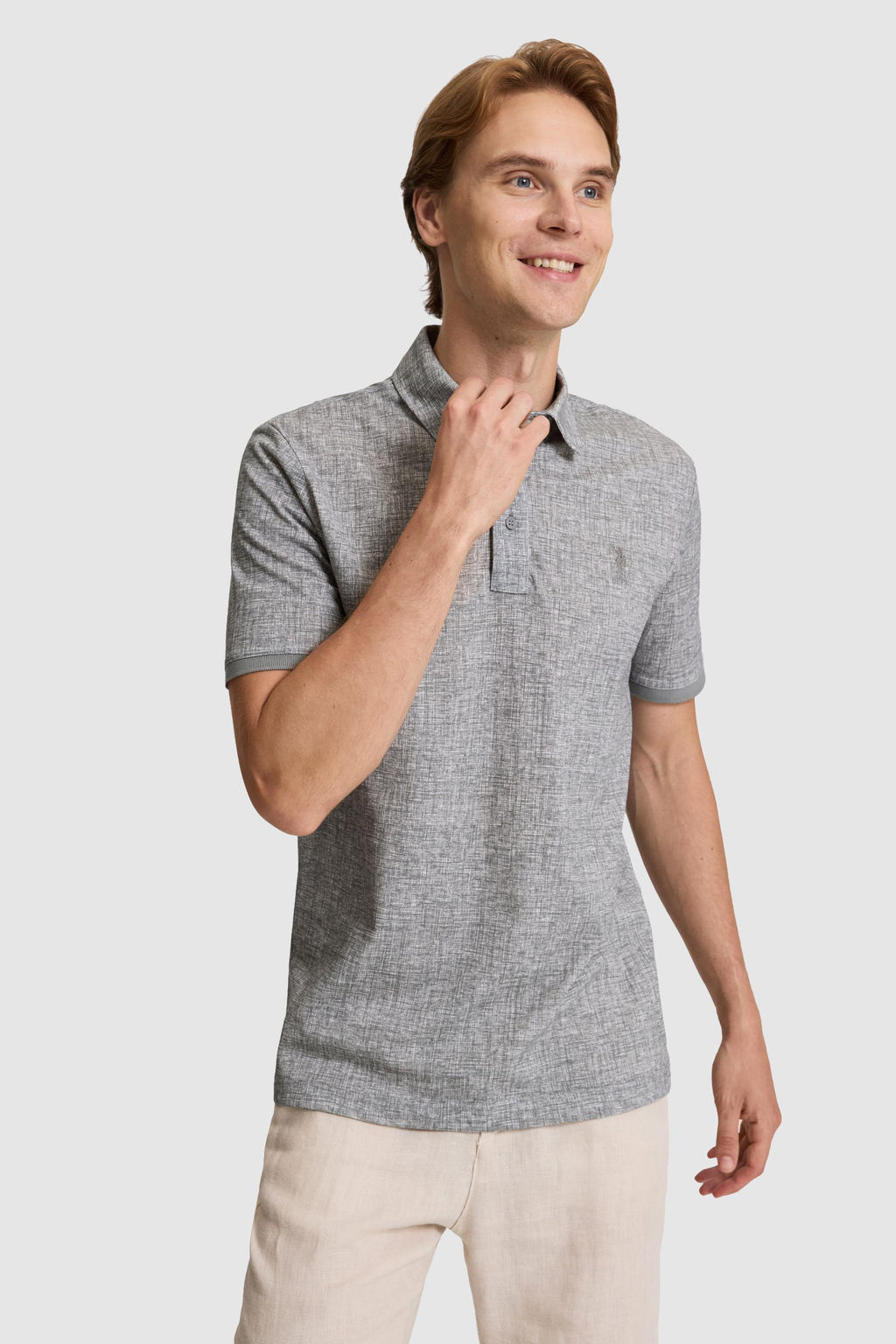 Erkek Gri Regular Fit Polo Yaka Ti__rt