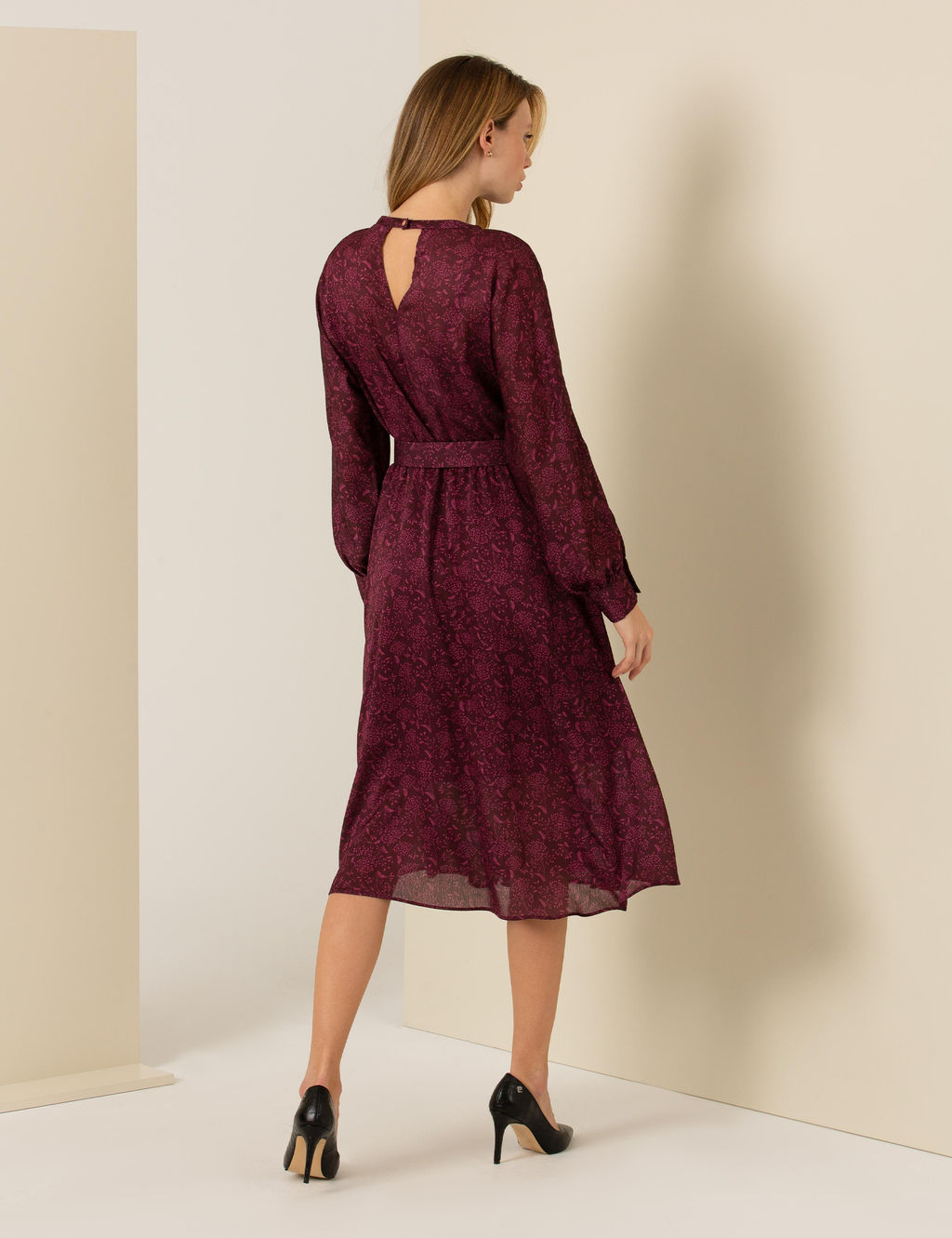 Bordo Dokuma Elbise - Pierre cardin фото 5