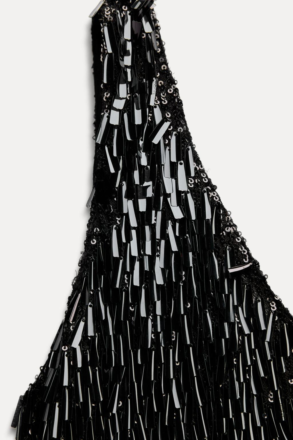 ZW COLLECTION SEQUIN STRAP TOP - Zara фото 9