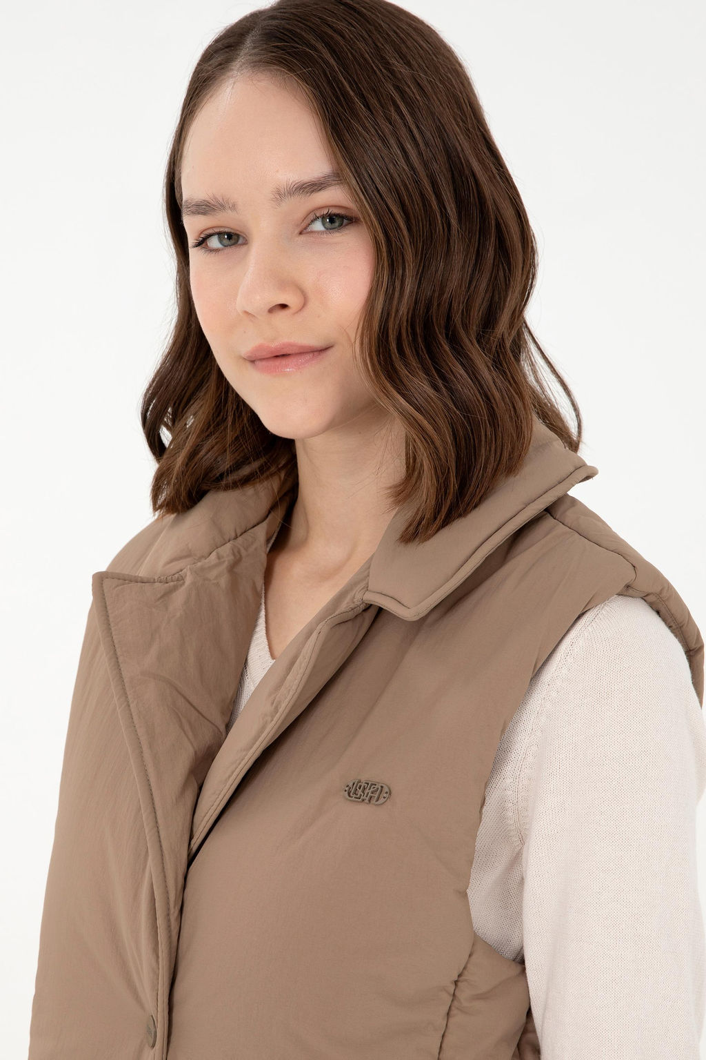 Женский жилет цвета хаки - U.s. polo assn фото 2