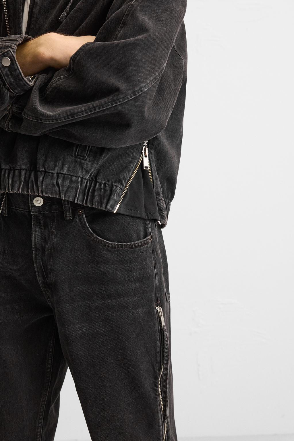 FLARE FIT JEANS WITH ZIPS - Zara фото 5