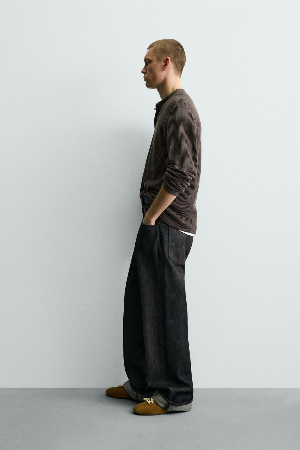 HENLEY NECK TEXTURED JUMPER - Zara фото 12