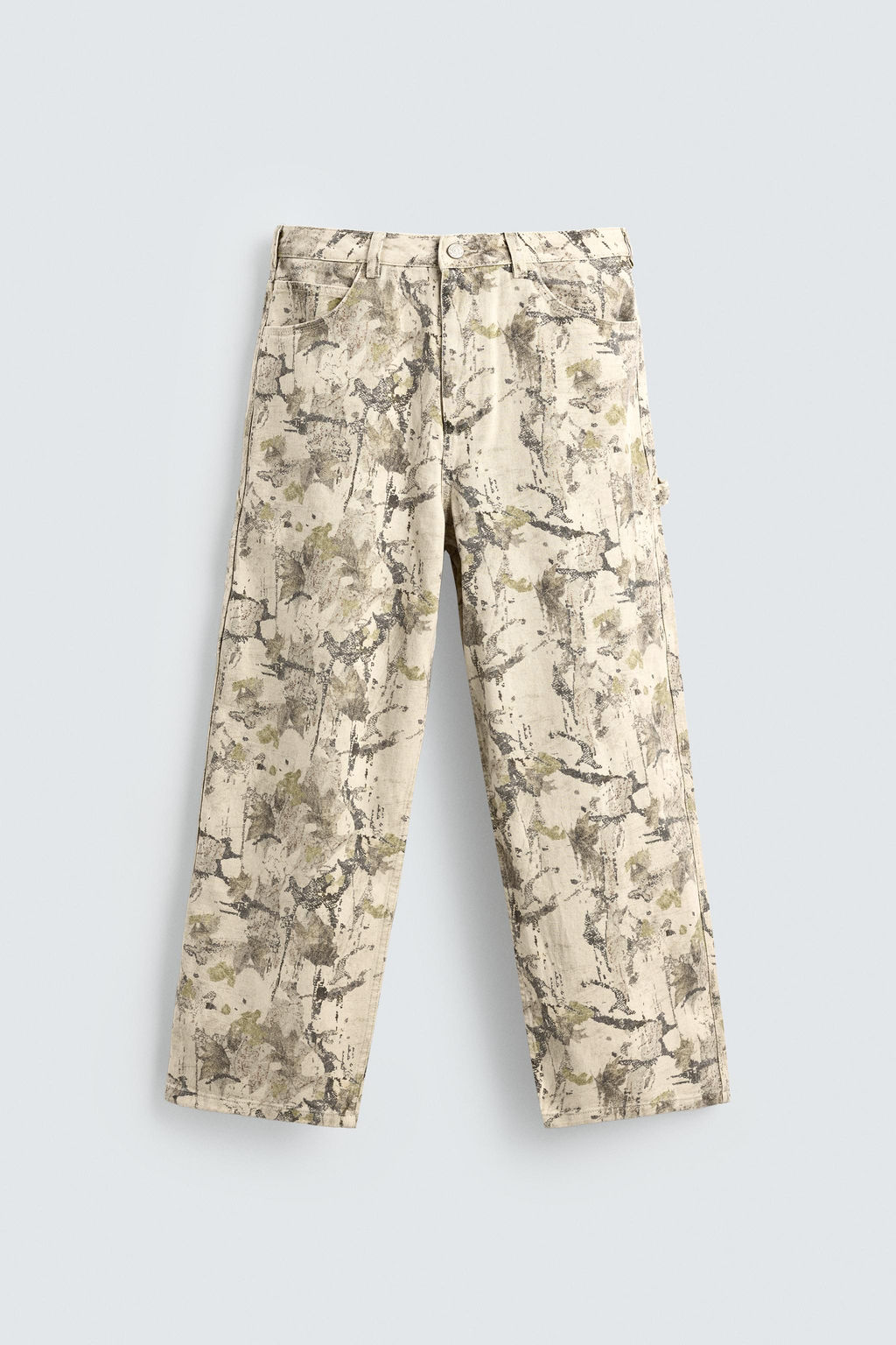 CARPENTER BALLOON FIT TROUSERS ABSTRACT PRINT - Zara фото 7